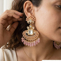 Jewel Addiction Designer Polki Kundan Stone And Beads Dangler Earrings