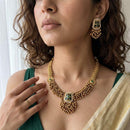 Jewel Addiction Premium Pota Stone And Pearl Necklace Set