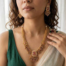 Jewel Addiction Premium Pota Stone And Pearl Necklace Set