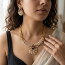Jewel Addiction Premium Pota Stone And Pearl Necklace Set
