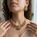 Jewel Addiction Premium Pota Stone And Pearl Necklace Set