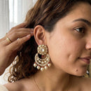 Jewel Addiction Elegant Kundan Stone Pearl And Beads Designer Dangler Earrings