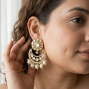 Jewel Addiction Elegant Kundan Stone Pearl And Beads Designer Dangler Earrings