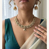 Jewel Addiction Luxury Pota Stone And Pearl Necklace Set