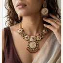 Jewel Addiction Luxury Pota Stone And Pearl Meenakari Necklace Set