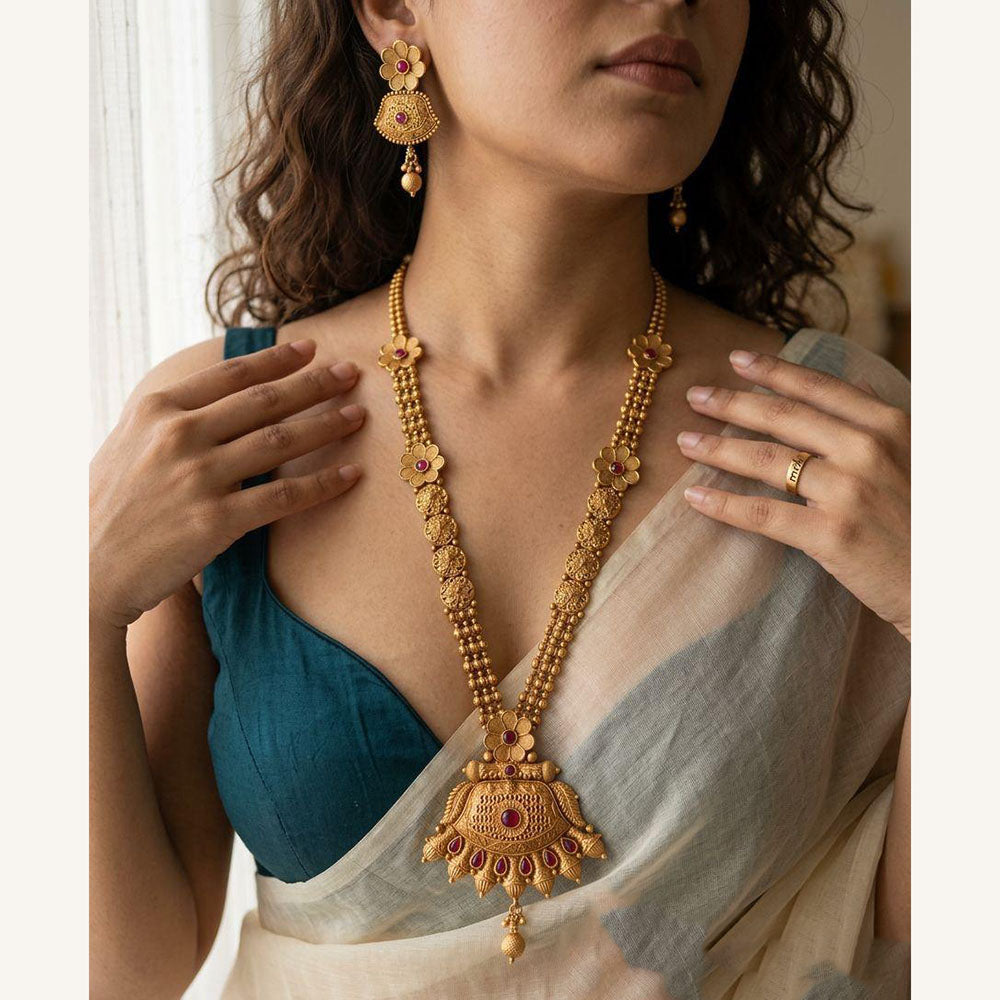 Jewel Addiction Luxury Pota Stone And Pearl Necklace Set
