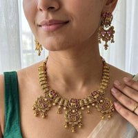 Jewel Addiction Luxury Pota Stone And Pearl Necklace Set