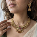 Jewel Addiction Luxury Pota Stone And Pearl Necklace Set