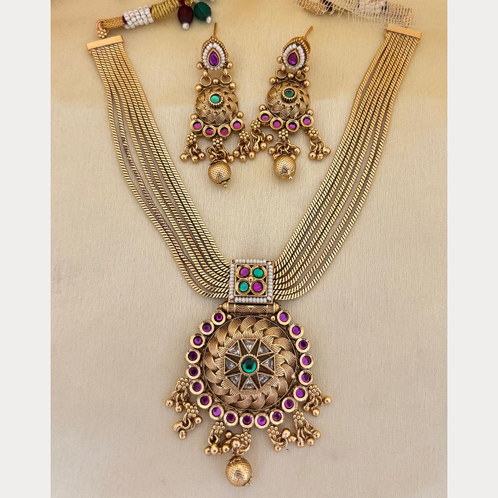 Jewel Addiction Luxury Pota Stone And Pearl Necklace Set
