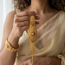 Jewel Addiction Heritage Style Pota Stone And Pearl Adjustable Bracelet