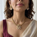 Jewel Addiction Elegance Elephant Pota Stone And Pearl Necklace Set