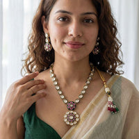 Jewel Addiction Royal Polki Kundan Stone Necklace Set