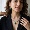 Jewel Addiction Silver Plated American Diamond Necklace Set