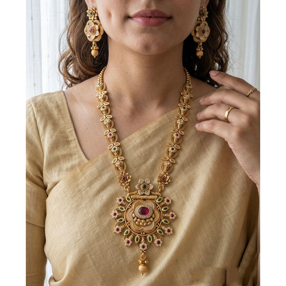 Jewel Addiction Designer Pota Stone And Beads Necklace Set