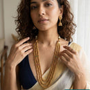 Jewel Addiction Designer Pota Stone And Beads Multi Layer Long Necklace Set