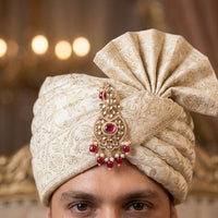 Jewel Addiction Polki Kundan Stone Brooch For Men Kalangi (Safa \ Padgdi)