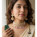 Jewel Addiction Heavy Look Kundan Stone And Beaded Choker Necklace Set