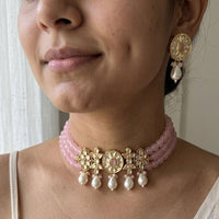 Jewel Addiction Glamorous Pota Stone Pearl And Beads Choker Necklace Set