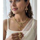 Jewel Addiction Glamorous Pota Stone And Pearl Necklace Set 