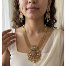 Jewel Addiction Glamorous Pota Stone And Pearl Necklace Set 