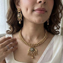 Jewel Addiction Glamorous Pota Stone And Pearl Necklace Set 