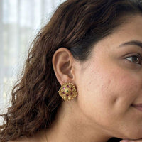 Jewel Addiction Royal Pota Stone Pearl Stud Earrings
