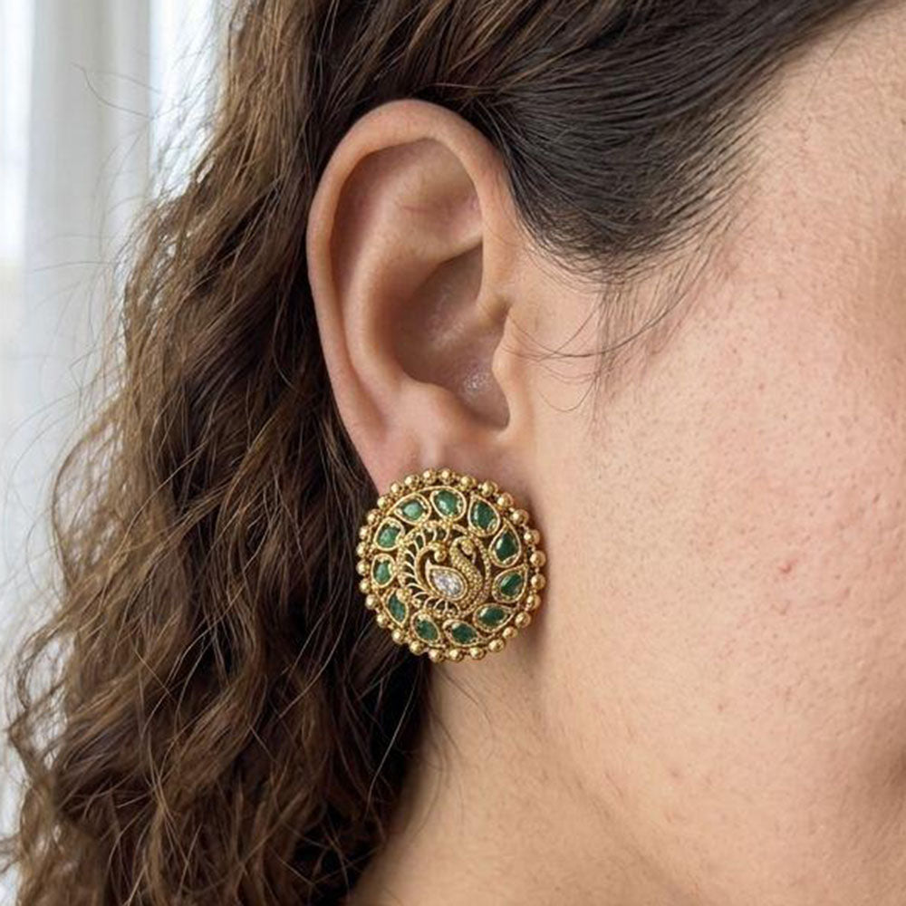 Jewel Addiction Royal Pota Stone Pearl Stud Earrings