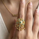 Jewel Addiction Glam Shine Pota Stone And Pearl Designer Finger Ring