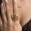 Jewel Addiction Glam Shine Pota Stone And Pearl Designer Finger Ring