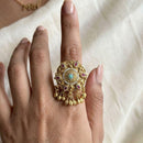 Jewel Addiction Glam Shine Pota Stone And Pearl Designer Finger Ring