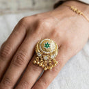 Jewel Addiction Glam Shine Pota Stone And Pearl Designer Finger Ring