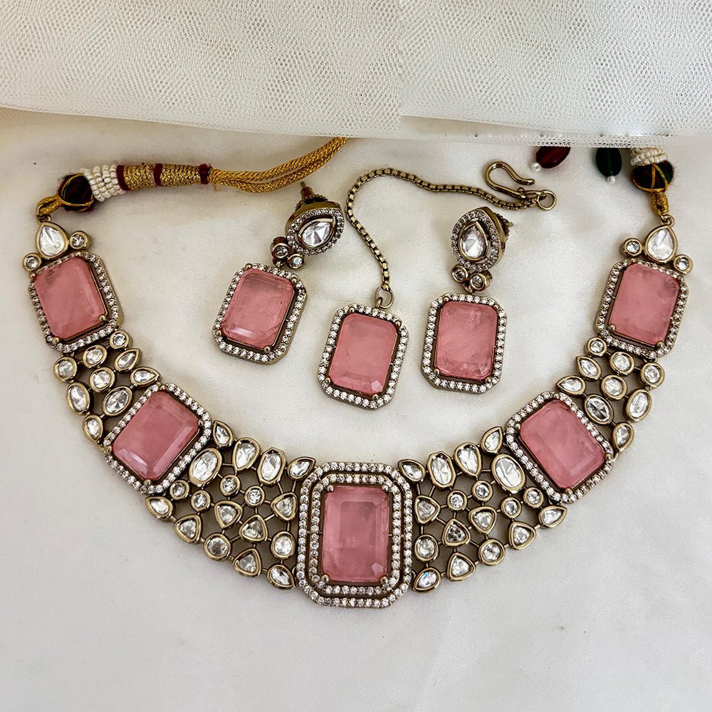 Jewel Addiction Royal Polki Kundan Stone Necklace Set