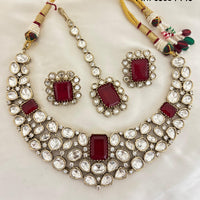 Jewel Addiction Royal Polki Kundan Stone Necklace Set