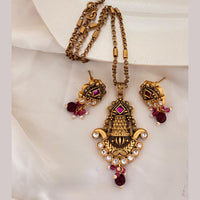 Jewel Addiction Pota Stone And Pearl Designer Pendant Set