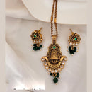 Jewel Addiction Pota Stone And Pearl Designer Pendant Set