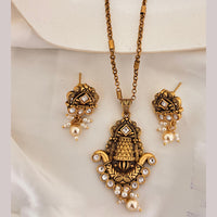 Jewel Addiction Pota Stone And Pearl Designer Pendant Set