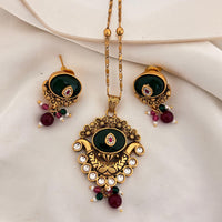 Jewel Addiction Pota Stone And Pearl Designer Pendant Set