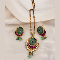Jewel Addiction Pota Stone And Pearl Designer Pendant Set