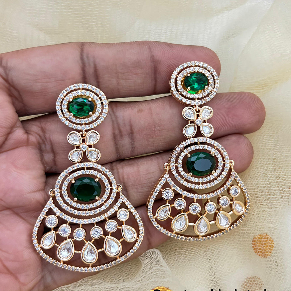 Jewel Addiction Designer Polki Kundan Stone Dangler Earrings