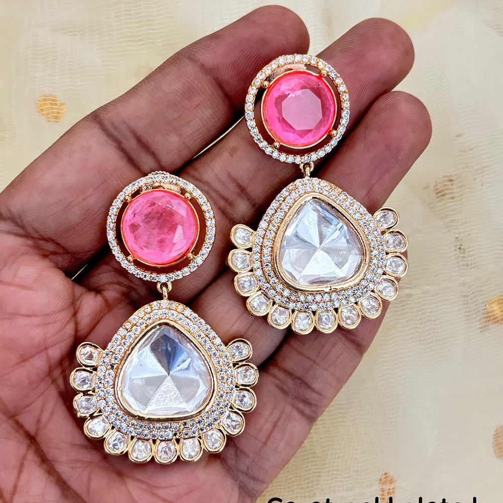 Jewel Addiction Designer Polki Kundan Stone Dangler Earrings