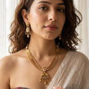 Jewel Addiction Ethnic Pota Stone And Pearl Necklace Set