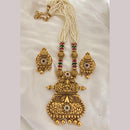 Jewel Addiction Ethnic Pota Stone And Pearl Meenakari Long Necklace Set