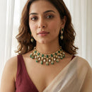 Jewel Addiction Polki Kundan Stone And Beads Choker Necklace Set
