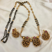 Jewel Addiction Pota Stone And Pearl Designer Peacock Mangalsutra