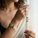 Jewel Addiction Polki Kundan Stone And Pearl Designer Openable Bracelet