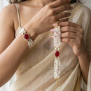 Jewel Addiction Polki Kundan Stone And Pearl Designer Openable Bracelet