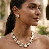 Jewel Addiction Classic Polki Kundan Stone Necklace Set