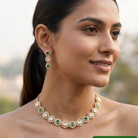 Jewel Addiction Classic Polki Kundan Stone Necklace Set