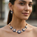 Jewel Addiction Classic Polki Kundan Stone And Pearl Necklace Set