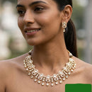 Jewel Addiction Classic Polki Kundan Stone And Pearl Necklace Set